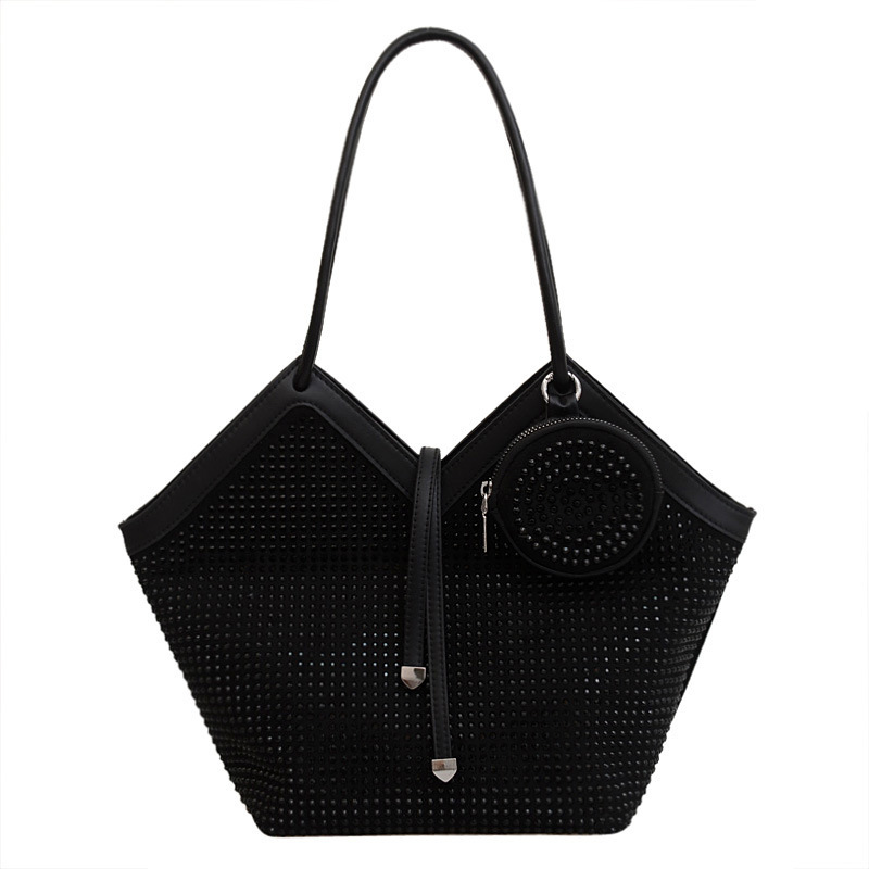 V-Shap Blacl Stone Bag