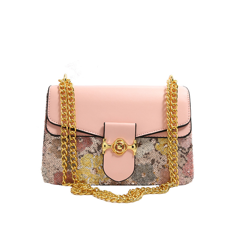 Pink&Golden Snake Seqence Bag