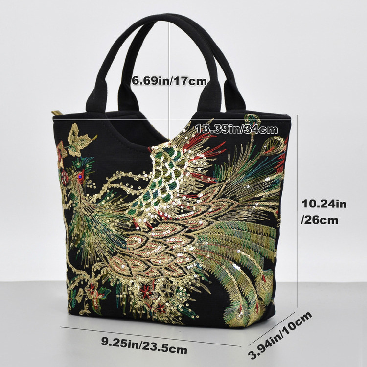 Embroidery Peacoke Bag